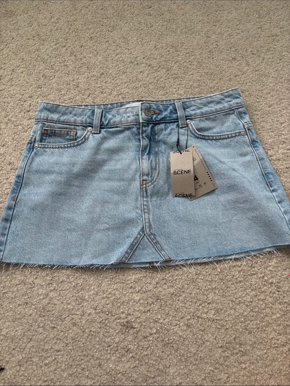 Light Blue Denim Mini Skirt